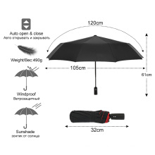 Windproof Automatic Double Umbrella Rain Women 3Fold Female Male 10 Bone Car Luxury Large Business Umbrellas Men Gift Parasol